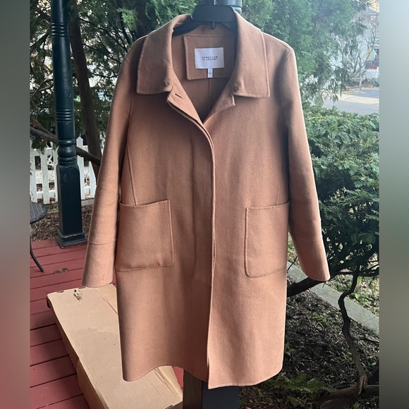 DEREK LAM 10 CROSSBY CAMEL WOMENS COAT WITH DETACHABLE FOX COLLAR SIZE 12 - Picture 6 of 16